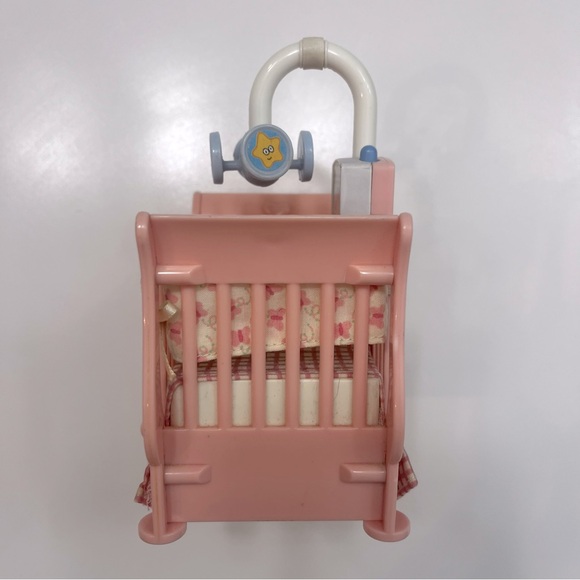 Fisher Price 2003 Loving Family Dollhouse Baby Crib Nursery Lighted Musical Pink - Picture 11 of 13